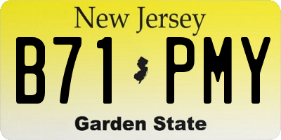NJ license plate B71PMY