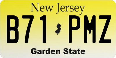 NJ license plate B71PMZ