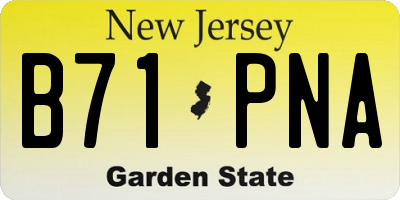 NJ license plate B71PNA
