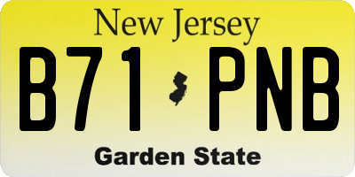 NJ license plate B71PNB