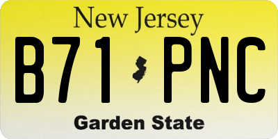 NJ license plate B71PNC