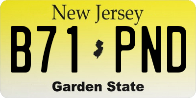 NJ license plate B71PND