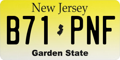 NJ license plate B71PNF