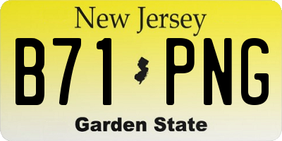 NJ license plate B71PNG
