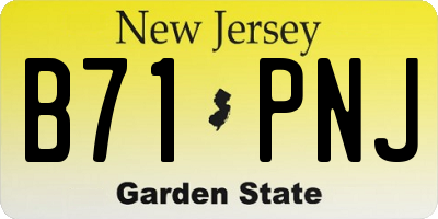NJ license plate B71PNJ