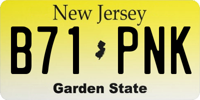 NJ license plate B71PNK