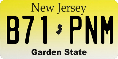NJ license plate B71PNM