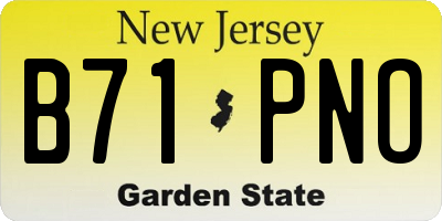 NJ license plate B71PNO