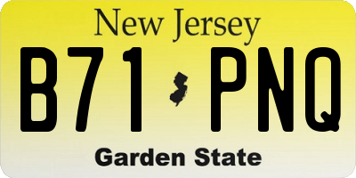 NJ license plate B71PNQ