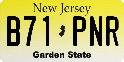 NJ license plate B71PNR