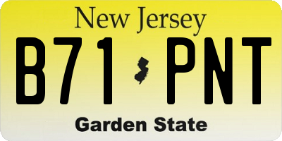 NJ license plate B71PNT