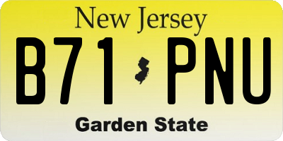 NJ license plate B71PNU