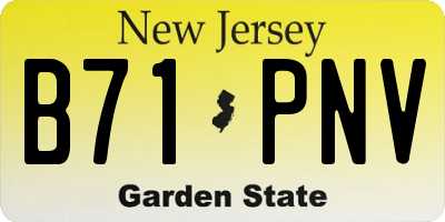 NJ license plate B71PNV