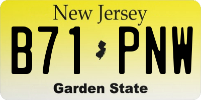 NJ license plate B71PNW