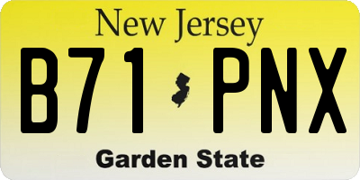 NJ license plate B71PNX