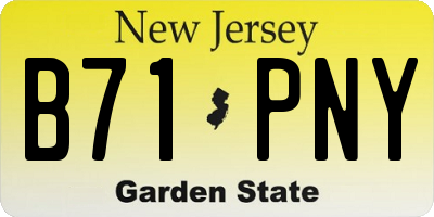NJ license plate B71PNY