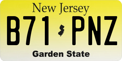 NJ license plate B71PNZ