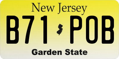 NJ license plate B71POB