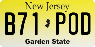 NJ license plate B71POD