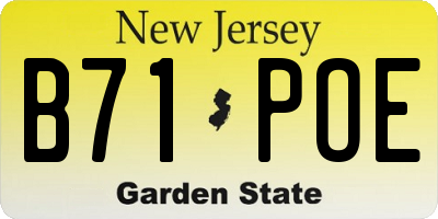 NJ license plate B71POE