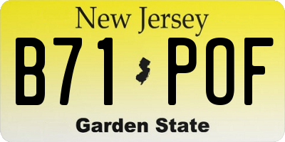 NJ license plate B71POF