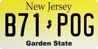 NJ license plate B71POG