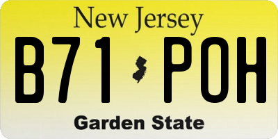 NJ license plate B71POH