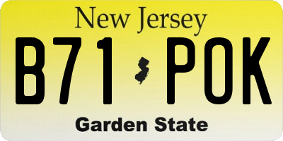 NJ license plate B71POK