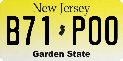 NJ license plate B71POO