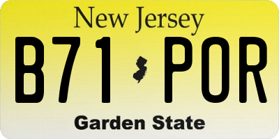 NJ license plate B71POR