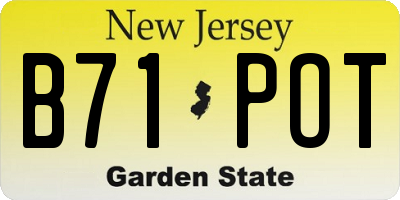 NJ license plate B71POT