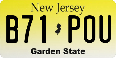 NJ license plate B71POU