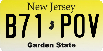 NJ license plate B71POV