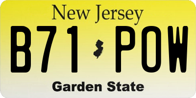 NJ license plate B71POW