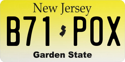 NJ license plate B71POX