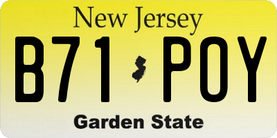 NJ license plate B71POY