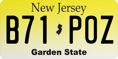 NJ license plate B71POZ