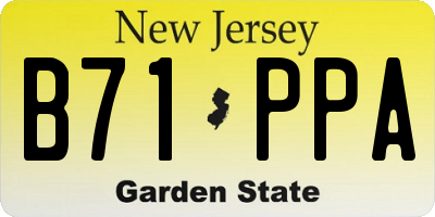 NJ license plate B71PPA