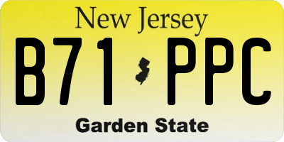 NJ license plate B71PPC