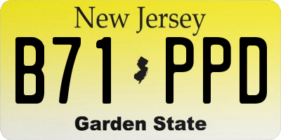 NJ license plate B71PPD