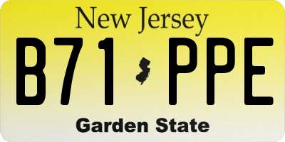 NJ license plate B71PPE