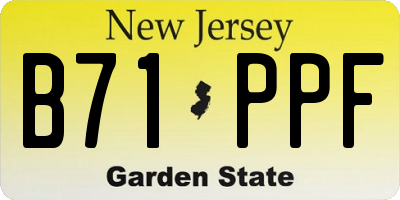 NJ license plate B71PPF