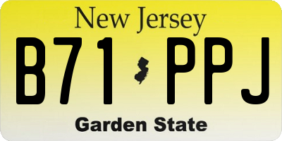 NJ license plate B71PPJ