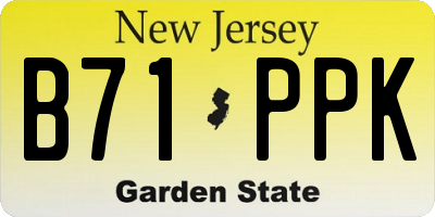 NJ license plate B71PPK