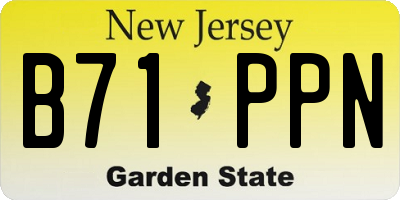 NJ license plate B71PPN