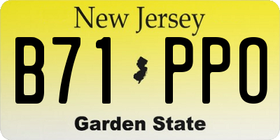 NJ license plate B71PPO