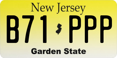 NJ license plate B71PPP