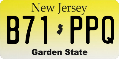 NJ license plate B71PPQ