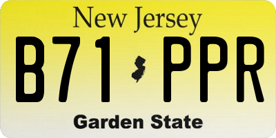 NJ license plate B71PPR