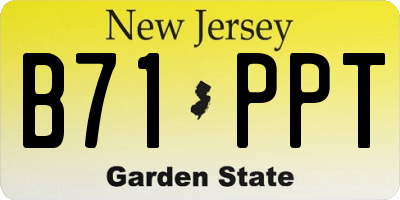 NJ license plate B71PPT